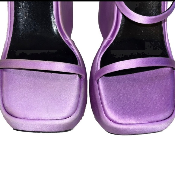 VERSACE Triplatform Sandal Light Purple Satin EU 40 US 10 Safety Pin Y2K Style - Picture 8 of 16